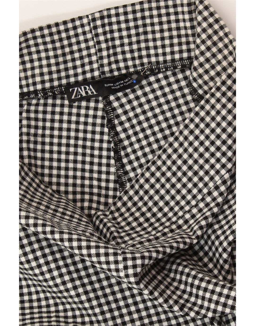 ZARA Womens Bootcut Chino Trousers Medium W28 L26 Black Gingham