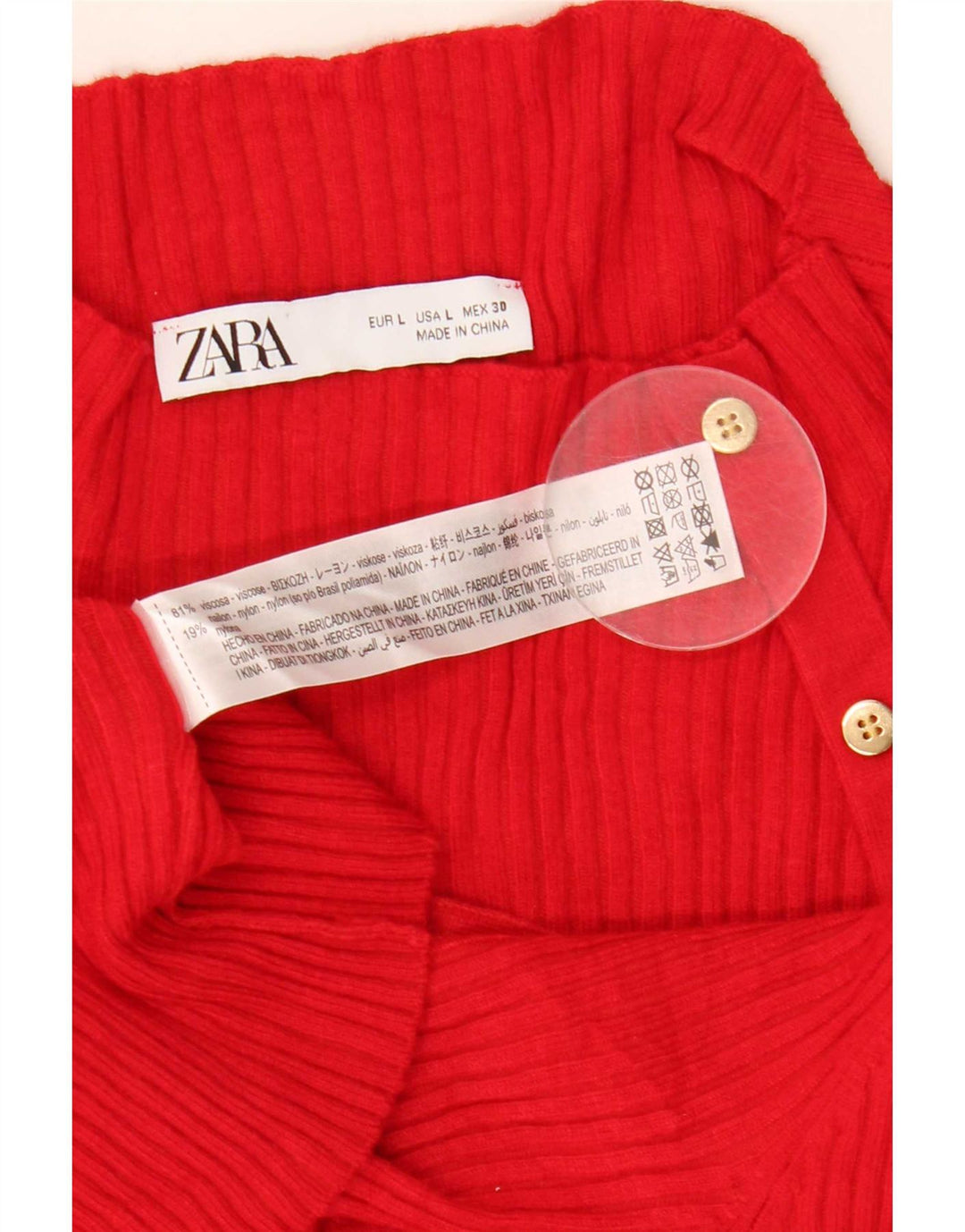 Zara Womens Turtle Neck Jumper Sweater UK 14 Large Red Viscose