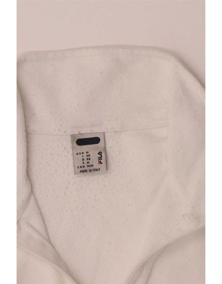 Fila Mens Zip Neck Fleece Jumper IT 50 Medium White