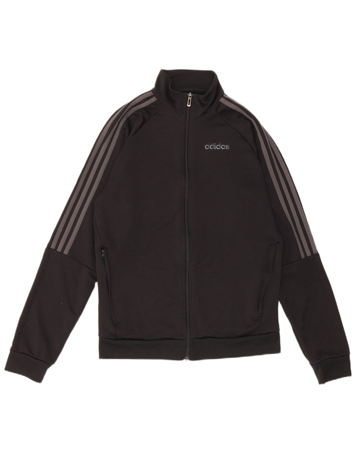 Adidas Womens Climalite Tracksuit Top Jacket EU 36/38 Small Black Polyester