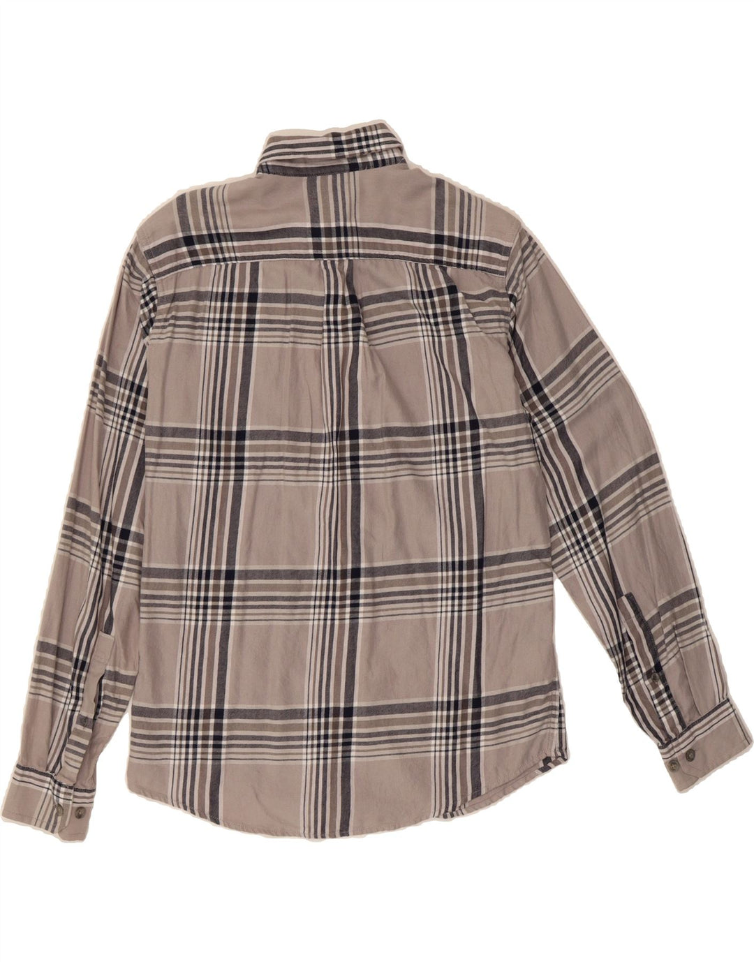 EDDIE BAUER Mens Classic Fit Flannel Shirt Small Grey Check Cotton Vintage Eddie Bauer and Second-Hand Eddie Bauer from Messina Hembry 
