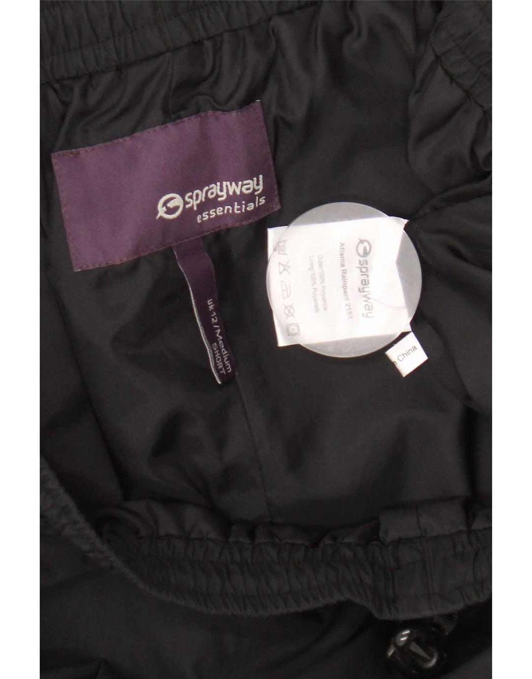 Sprayway Pantaloni de trening pentru femei UK 12 Medium Black Nylon
