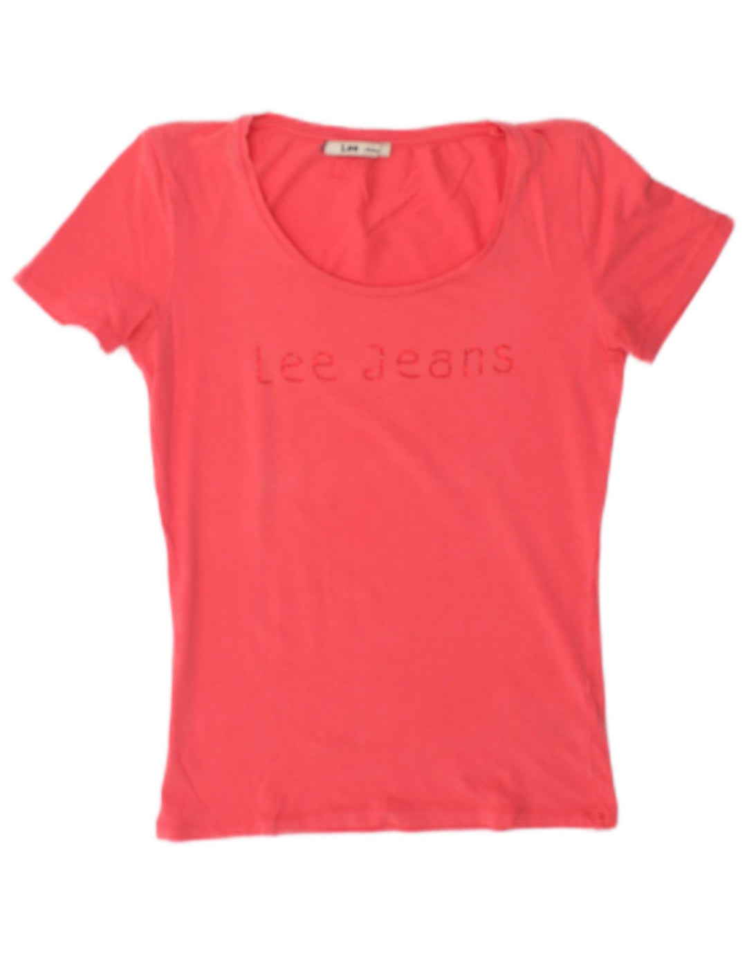 Lee Womens Graphic T-Shirt Top UK 12 Medium Pink Cotton