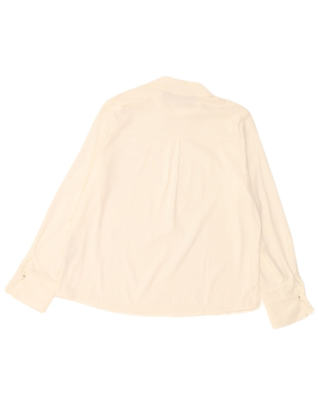 Camicetta regolare a maniche lunghe da donna Zara UK 14 grande poliestere bianco