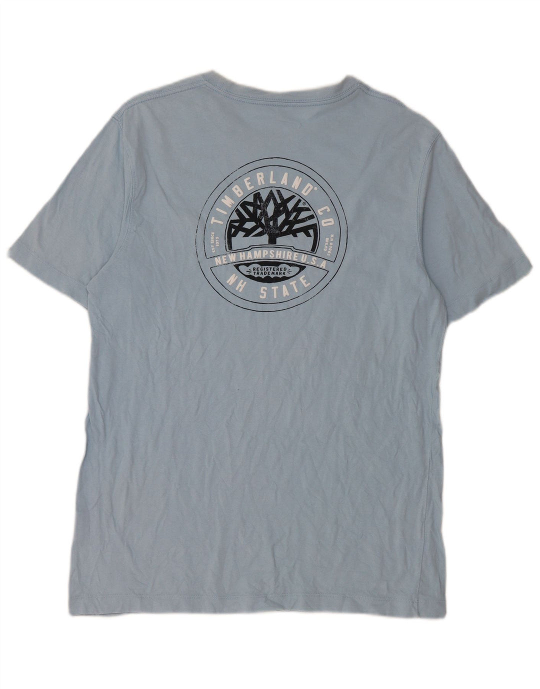 TIMBERLAND Mens Graphic T-Shirt Top Medium Blue Cotton