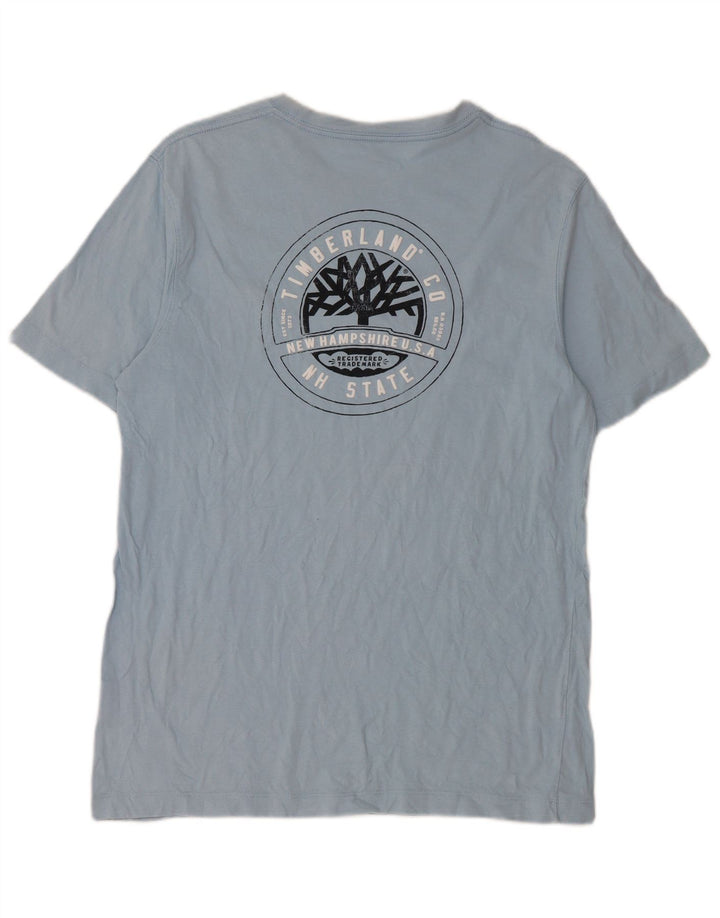 TIMBERLAND Mens Graphic T-Shirt Top Medium Blue Cotton
