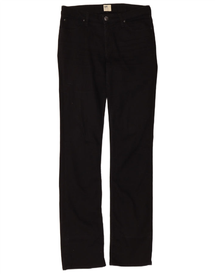 Lee Womens Marlin Slim Straight Jeans W30 L35 Black Cotton