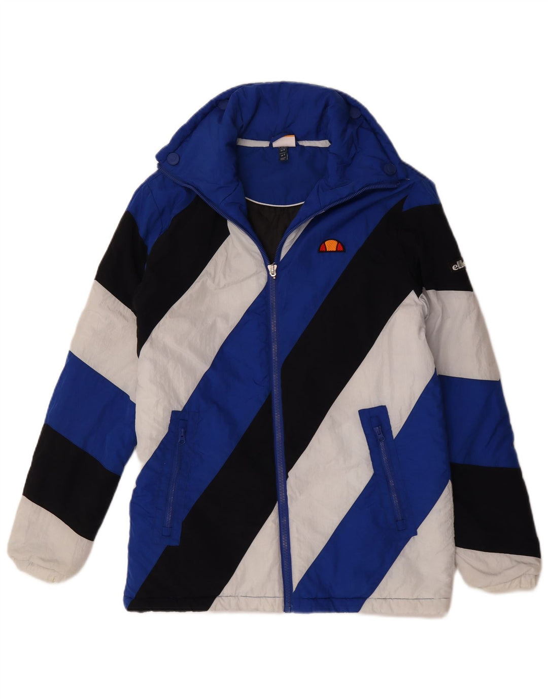 Ellesse Veste coupe-vent pour homme UK 36 Small Bleu Colorblock Polyamide