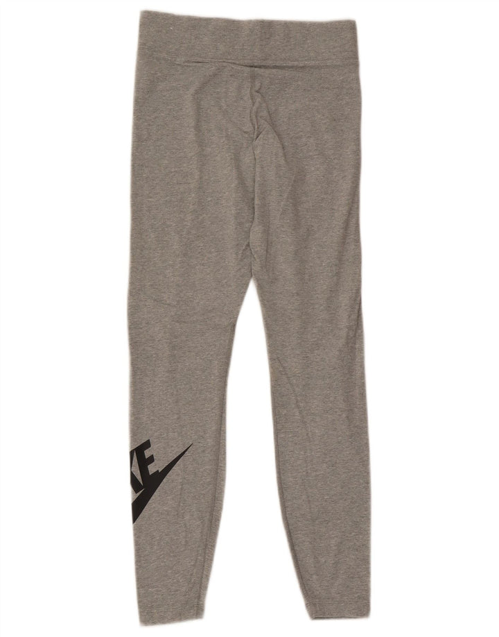 Nike Dame Grafiske Leggings UK 8 Small Grey Bomuld