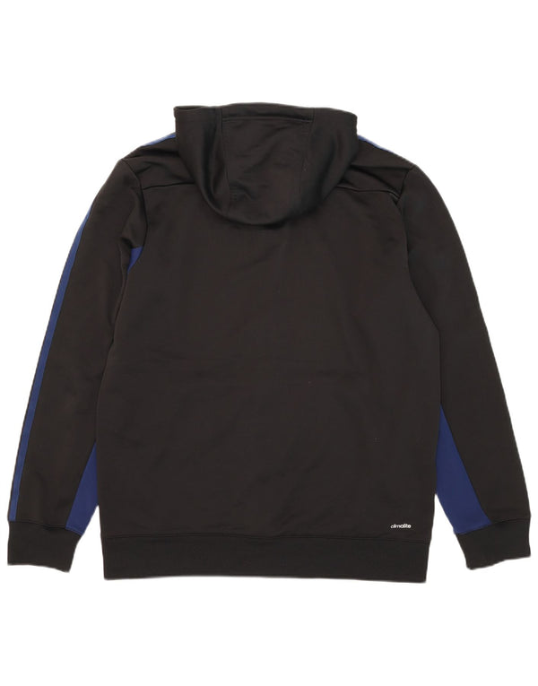 Adidas Mens Climalite Zip Hoodie Sweater Medium Black Colourblock Polyester