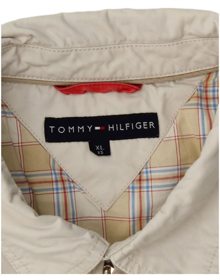 TOMMY HILFIGER Mens Bomber Jacket UK 42 XL White Cotton