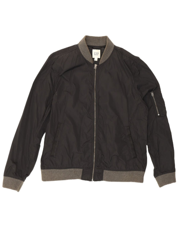 Gap Mens Bomber Jacket UK 40 nagy fekete nylon