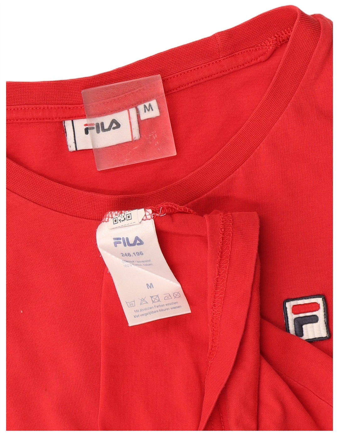 Fila Womens T-Shirt Top UK 14 Medium Red Cotton
