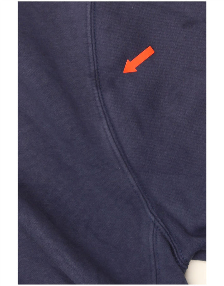 Maglione con cappuccio e zip da uomo NIKE in cotone blu navy medio