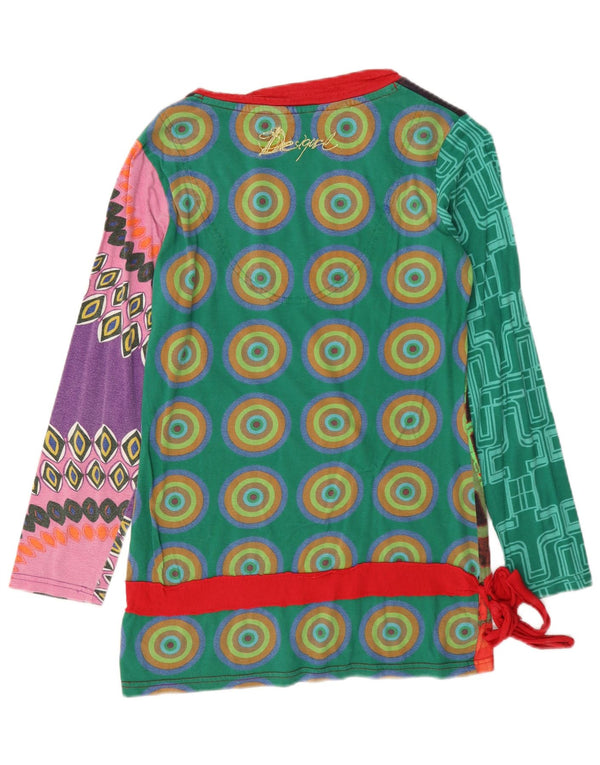Desigual Top gráfico para mujer de manga larga UK 40 Grande Multicolor Geométrico