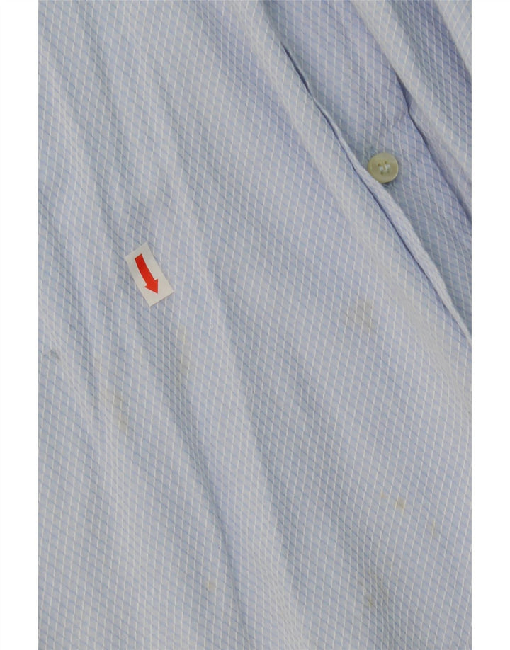 MISSONI Mens Shirt Size 41 16 Large Blue Argyle/Diamond Cotton Vintage Missoni and Second-Hand Missoni from Messina Hembry 