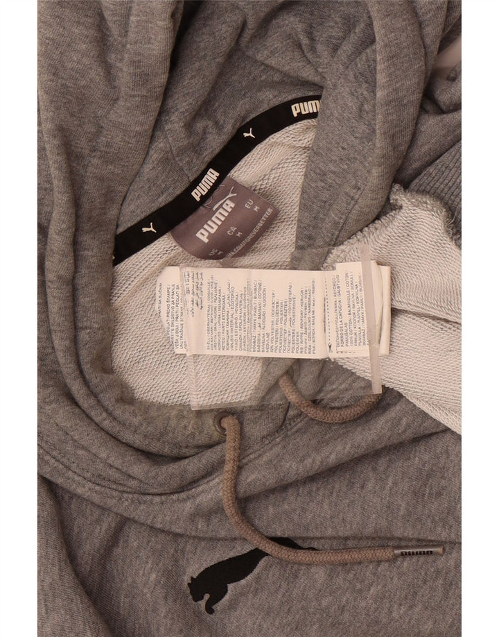 Puma Mens Hoodie Jumper Medium Grey Cotton