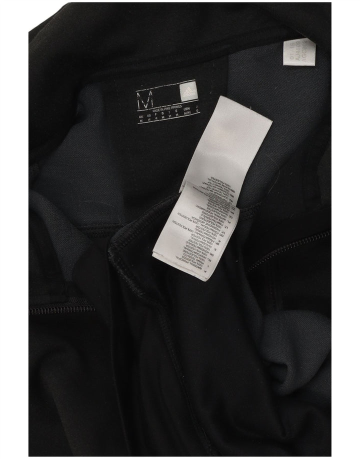 Adidas Mens Zip Hoodie Sweater Medium Black Polyester