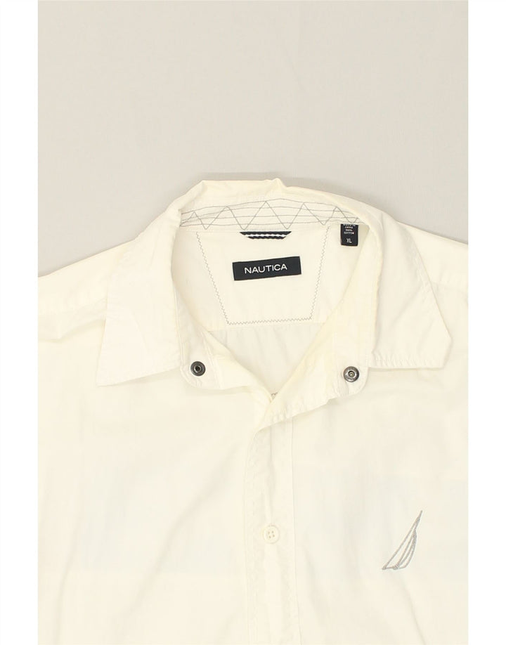 NAUTICA Mens Graphic Shirt XL Off White Cotton | Vintage Nautica | Thrift | Second-Hand Nautica | Used Clothing | Messina Hembry 