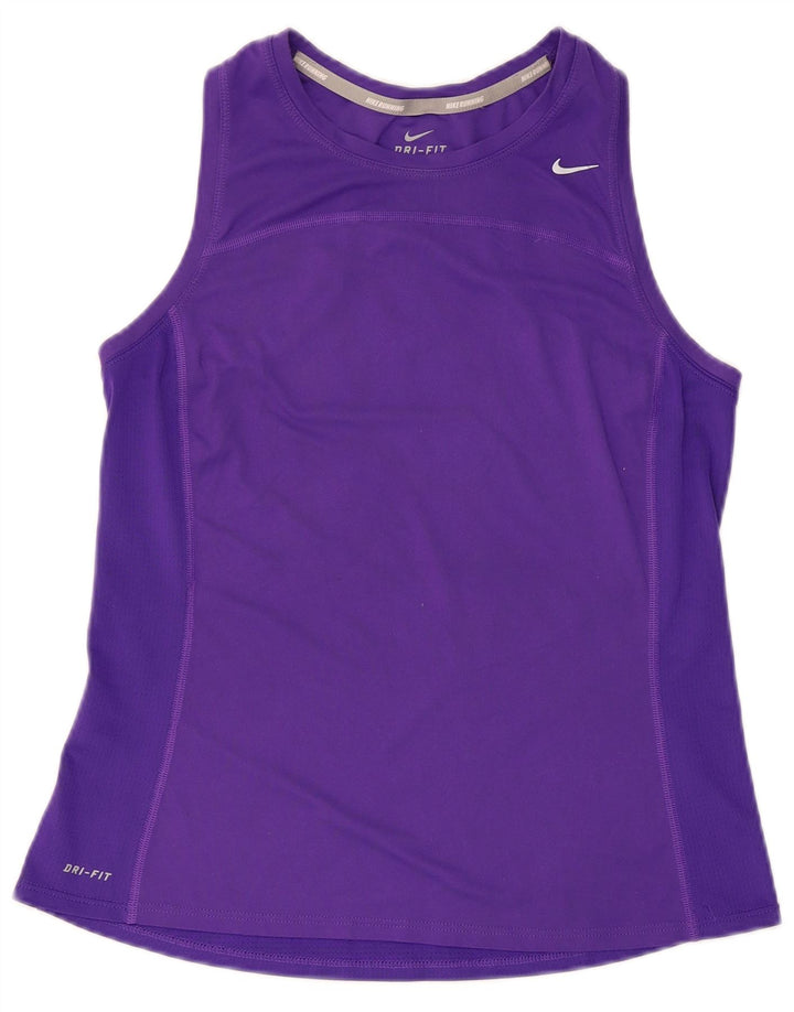 NIKE Womens Dri Fit Vest Top UK 12 Medium Purple