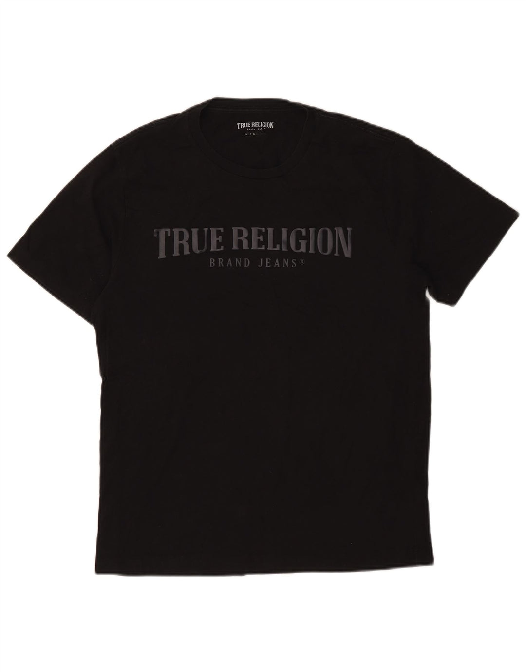 T-shirt grafica da uomo True Religion Top in cotone nero medio
