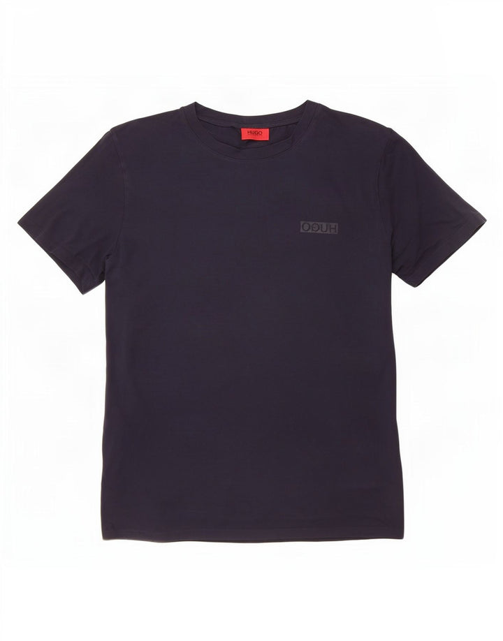 Hugo Boss Mens T-Shirt Top Medium Navy Blue Cotton
