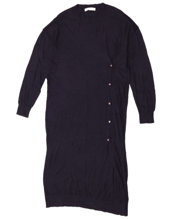 Zara Maxi-Pulloverkleid mit langen Ärmeln für Damen, UK 14, Mittelmarineblau, Polyester