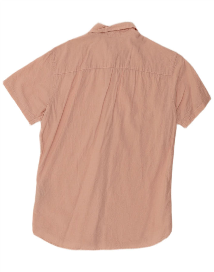 Jack & Jones Mens Short Sleeve Shirt Medium Pink Cotton