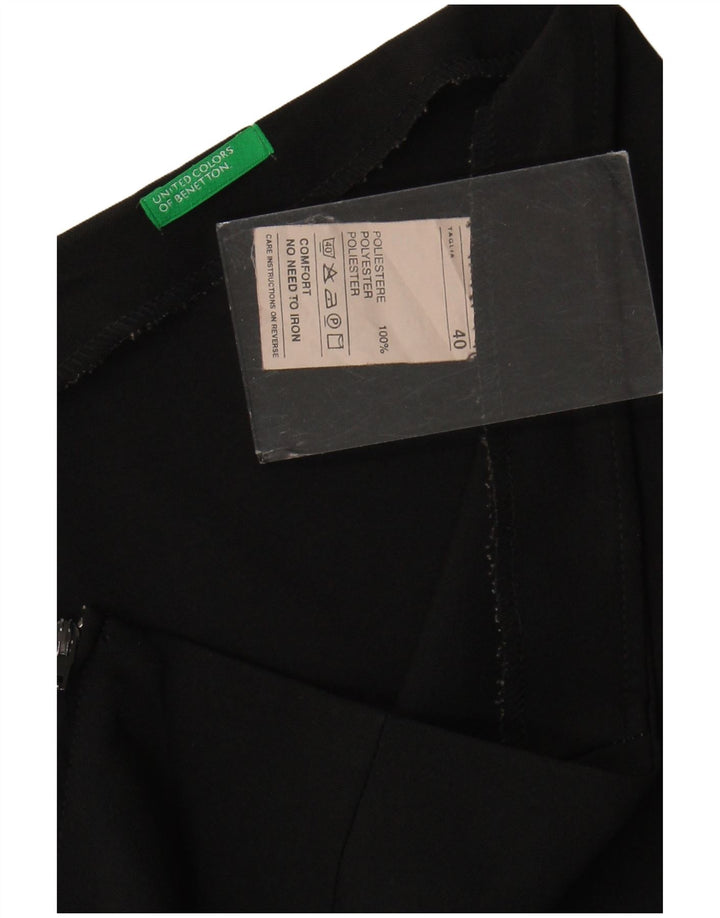Benetton Womens Straight Skirt IT 40 Small W30 Black Polyester