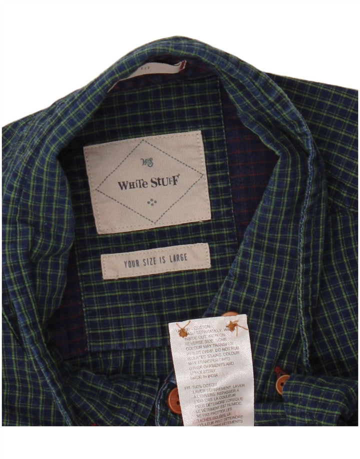 Camicia da uomo dalla vestibilità classica di White Stuff, in cotone a quadri blu grandi