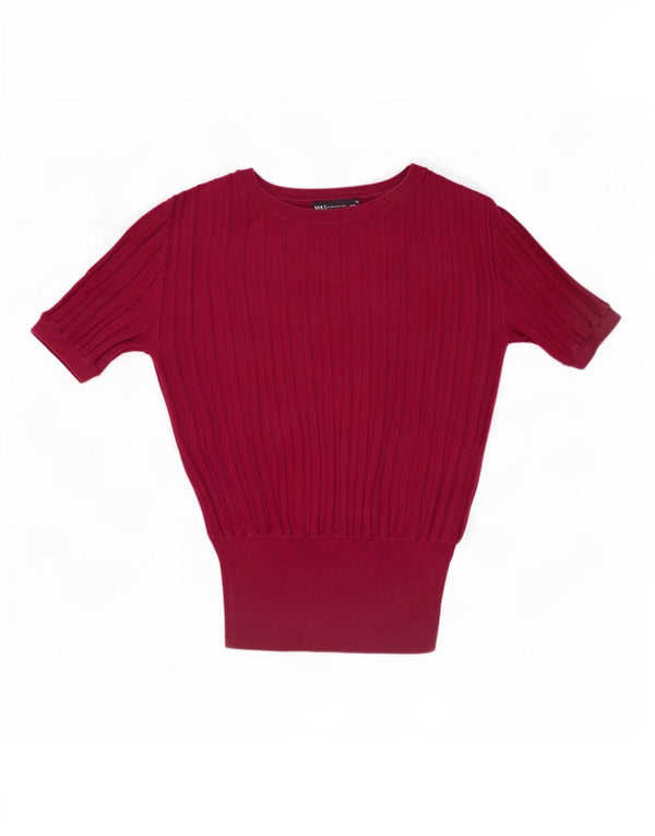 Marks & Spencer Womens Boat Neck Jumper Sweater UK 10 Small Purple
