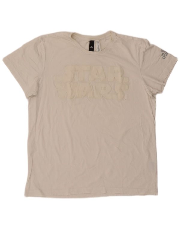 T-shirt grafica da uomo Adidas Star Wars Top grande in cotone bianco