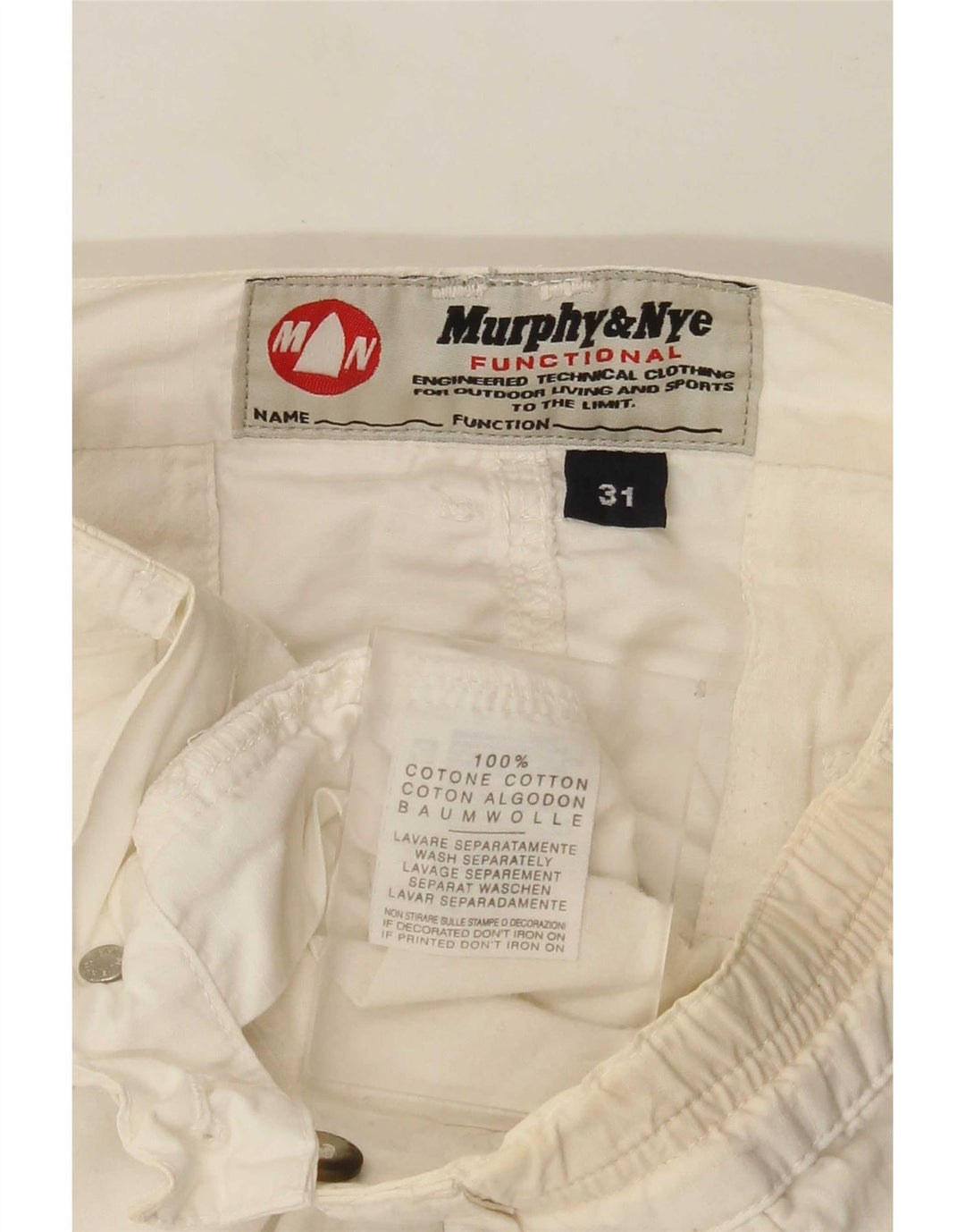 Murphy & Nye Mens Chino Shorts W31 Medium White Cotton