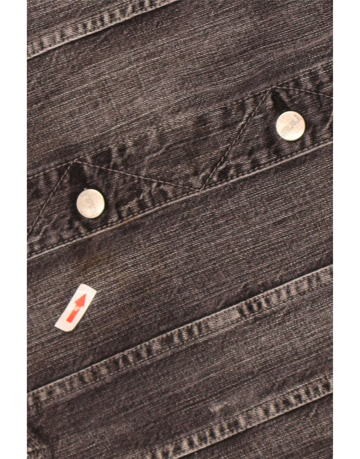 Vintage denimjakke til mænd UK 42 XL sort bomuld