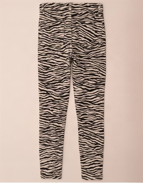 Zara Damen Trafaluc Skinny Jeans EU 40 Medium W30 L27 Schwarzer Animal-Print