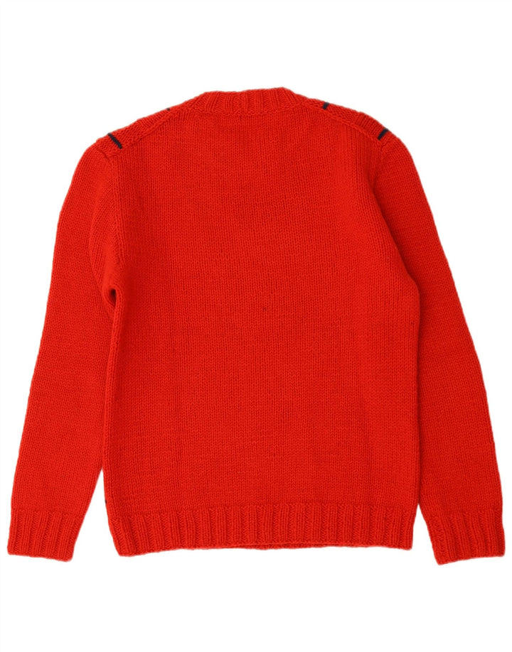 Vintage Womens Crew Neck Jumper Sweater UK 16 Large Red Check