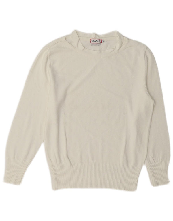Max & Co. Γυναικείο πουλόβερ με λαιμόκαυμα UK 12 Medium White