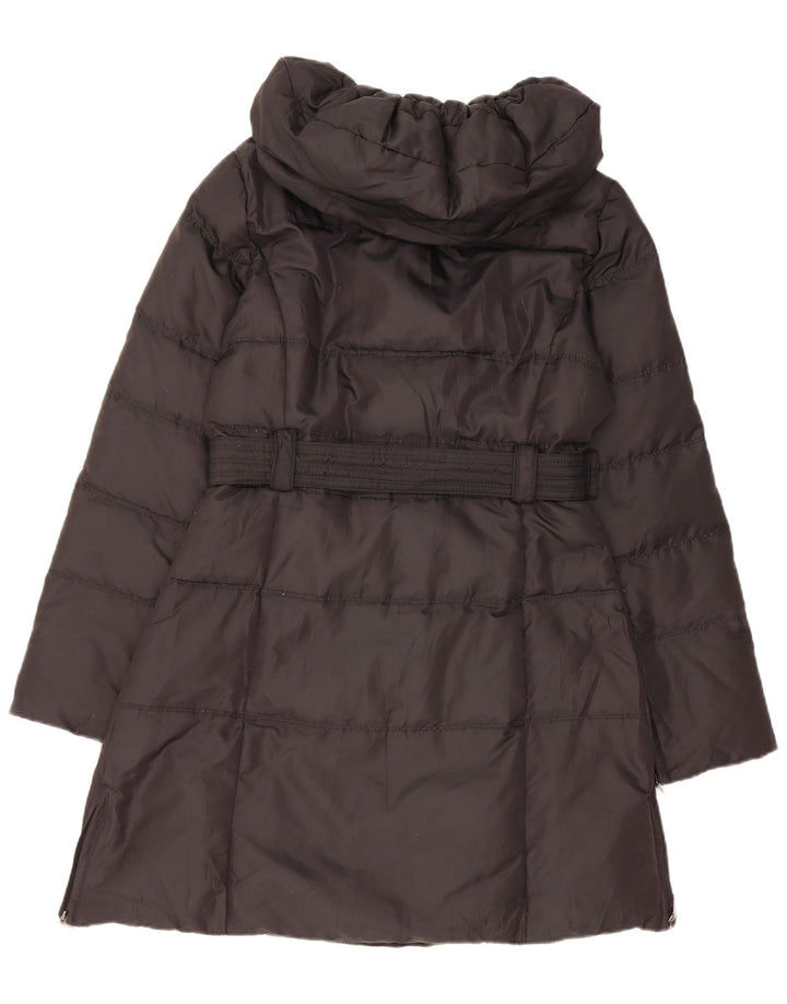 Zara Womens Hooded Padded Coat UK 14 Medium Black