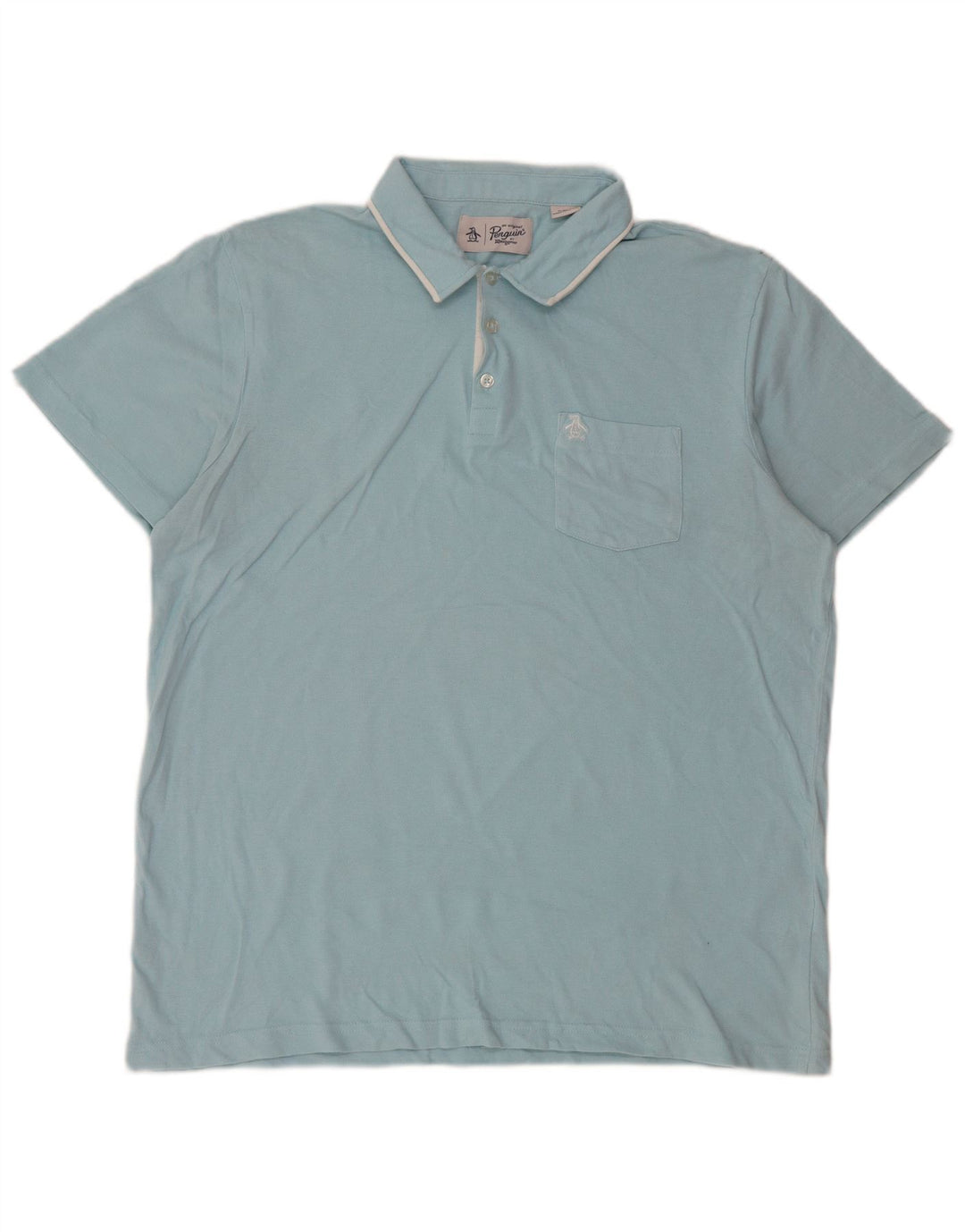 Penguin herre poloshirt XL blå bomuld