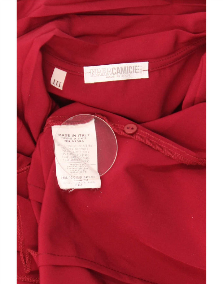 Naracamicie Womens Shirt Blouse UK 14 Medium Red Polyester