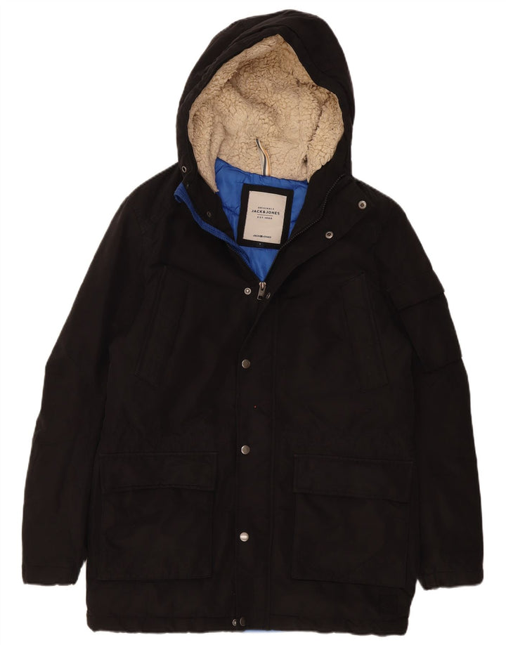 Jack & Jones Chaqueta acolchada con capucha para hombre UK 36 Small Poliéster negro