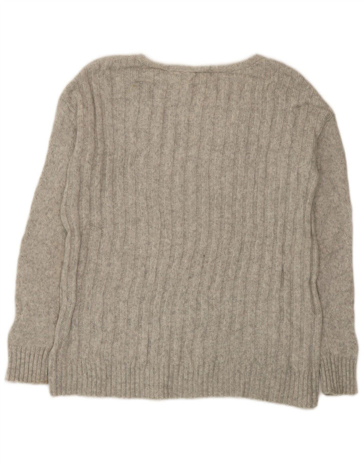 Gap Womens Oversized V-Neck Jumper Sweater UK 6 XS Grey