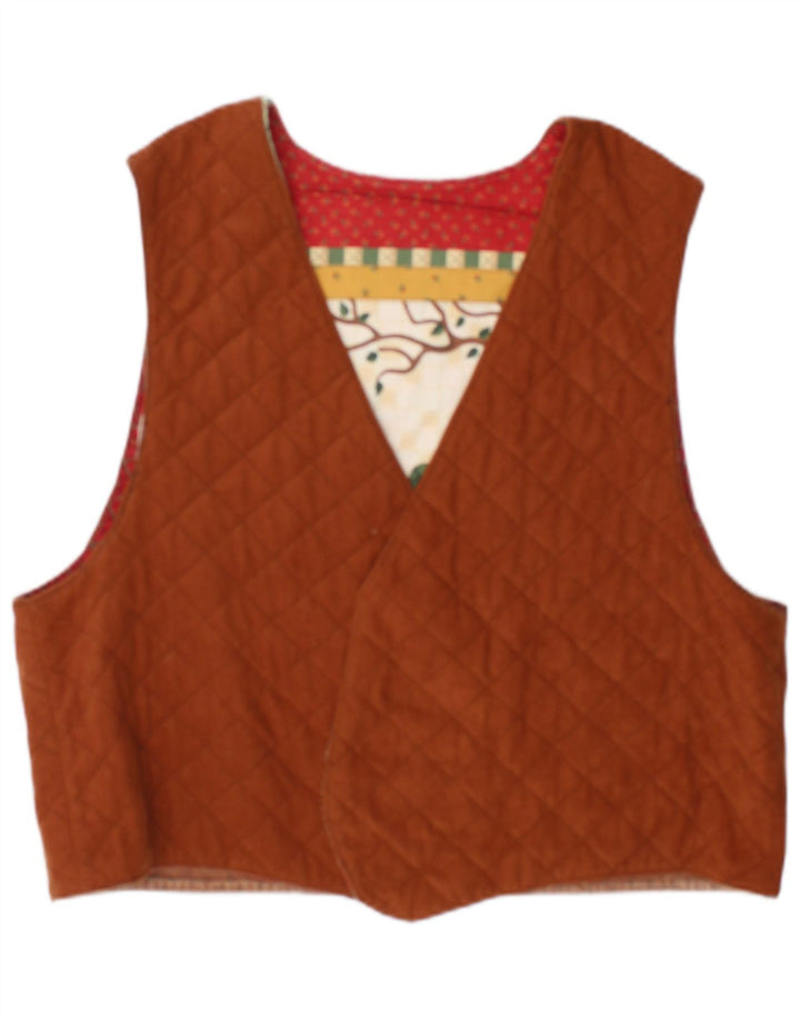 Vintage Womens Graphic Waistcoat UK 16 Large Multicoloured Patchwork