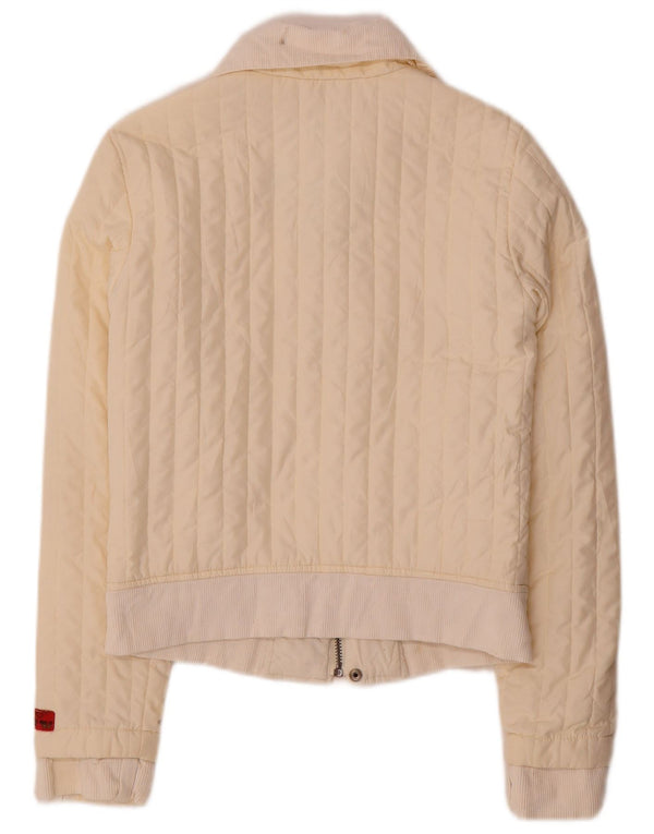 Diesel Chaqueta Acolchada Mujer UK 40 Mediano Blanco Roto Poliéster