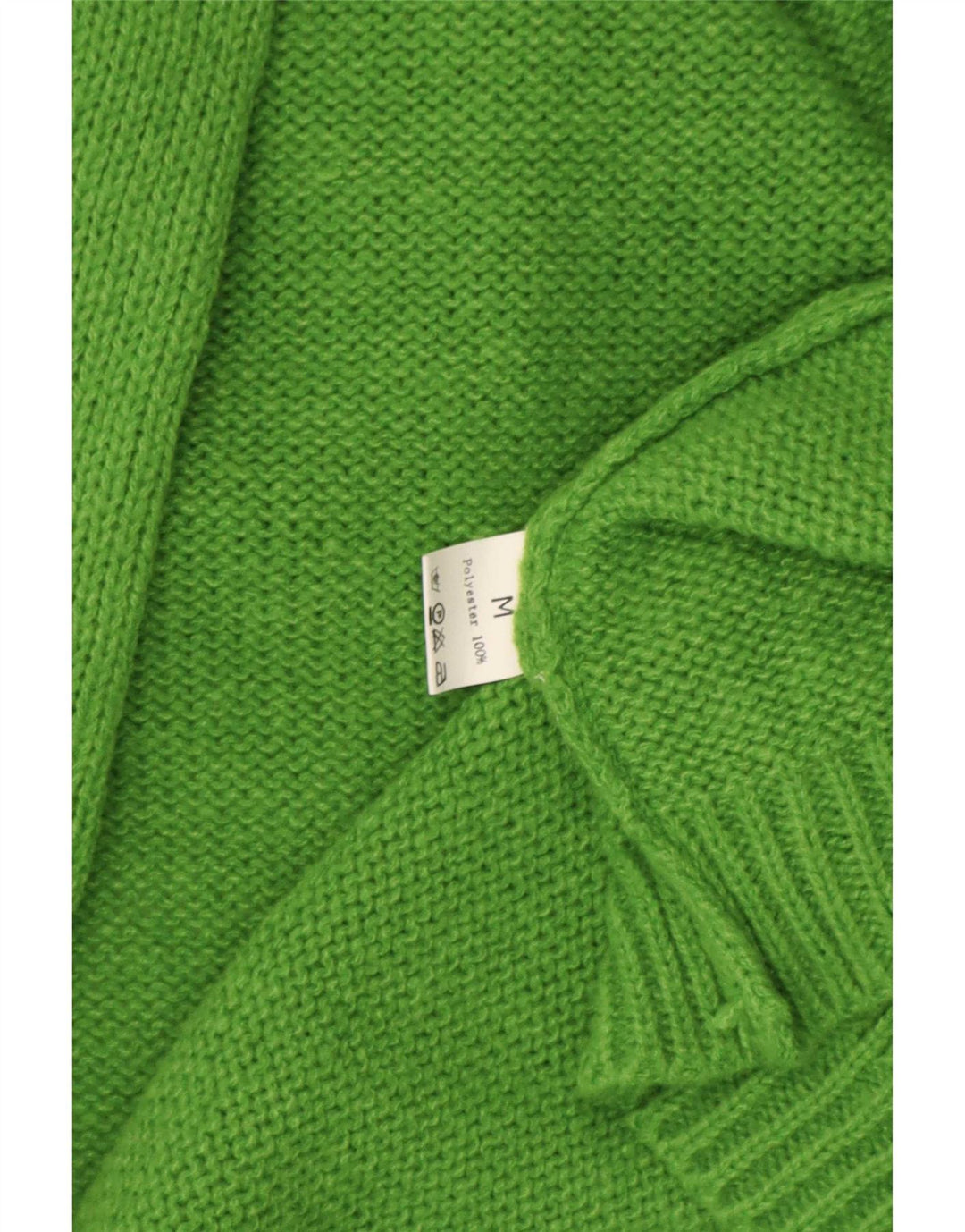 Vintage Womens Longline Open Cardigan Sweater UK 14 Medium Green Polyester