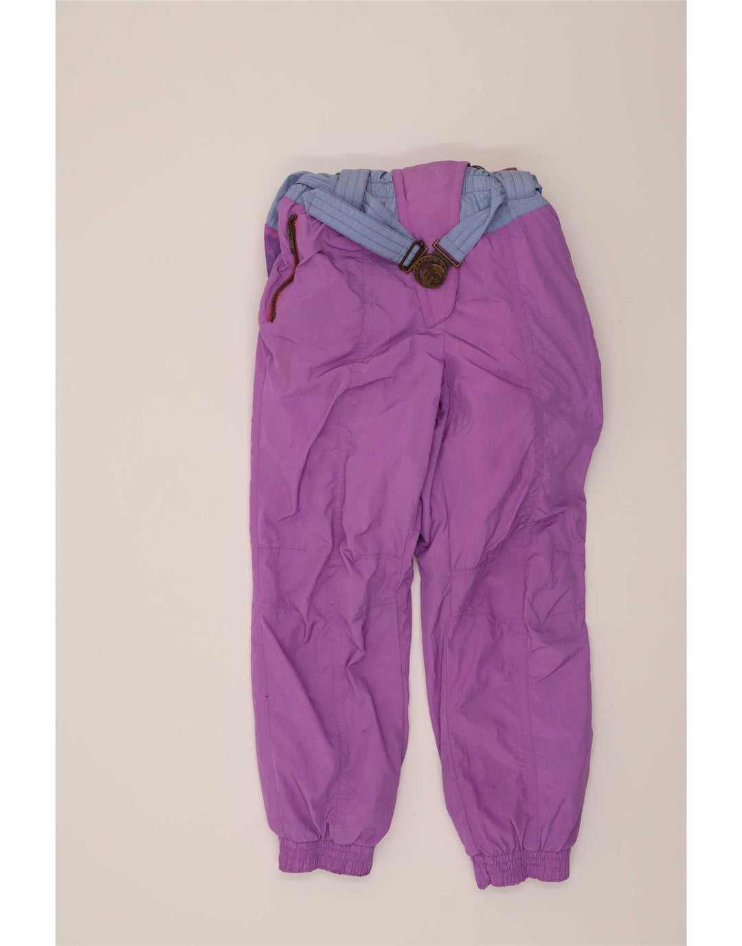Ninety Eight Womens Ski Jumpsuit UK 14 Medium Purple Colourblock Retro