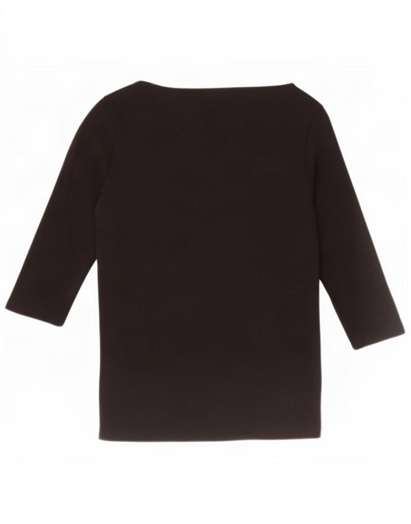 Tommy Hilfiger Damen-Top, 3/4-Ärmel, Größe S, UK 10, Schwarz, Baumwolle