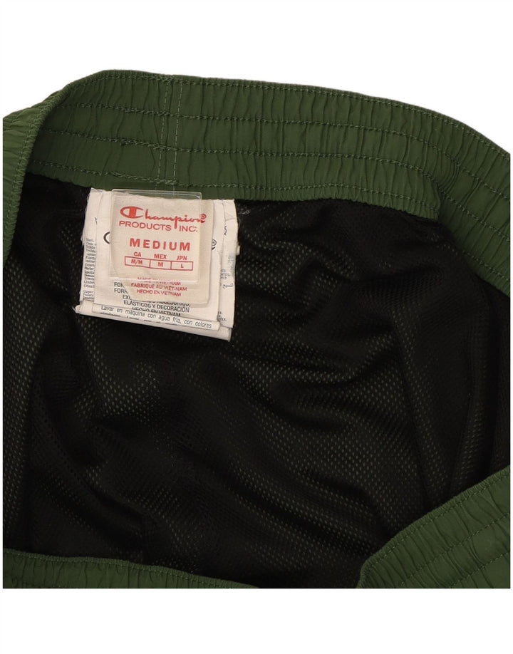 CHAMPION Mens Graphic Tracksuit Trousers Joggers Medium  Green Polyamide