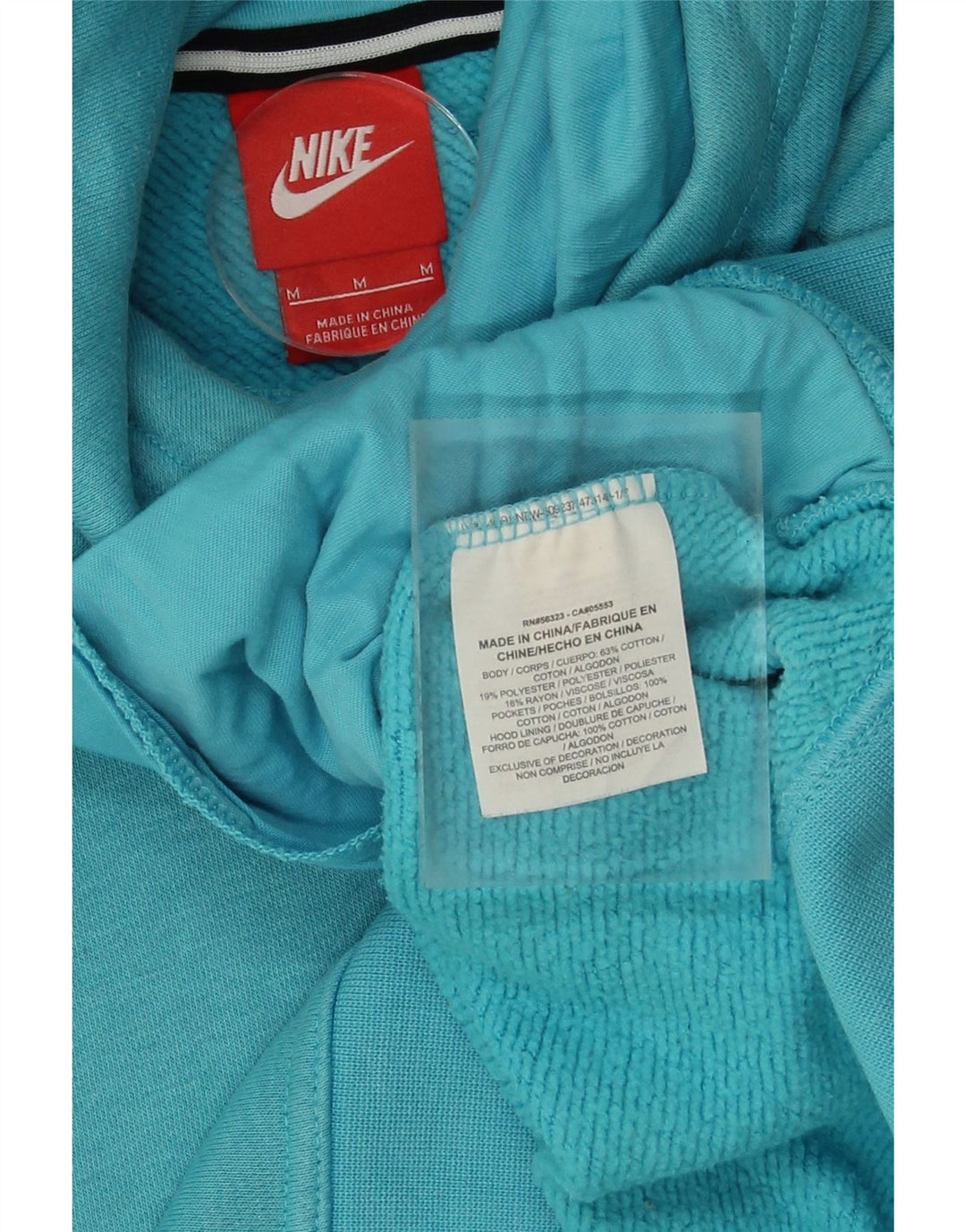 NIKE Womens Hoodie Jumper UK 14 Medium Blue Cotton Vintage Nike and Second-Hand Nike from Messina Hembry 
