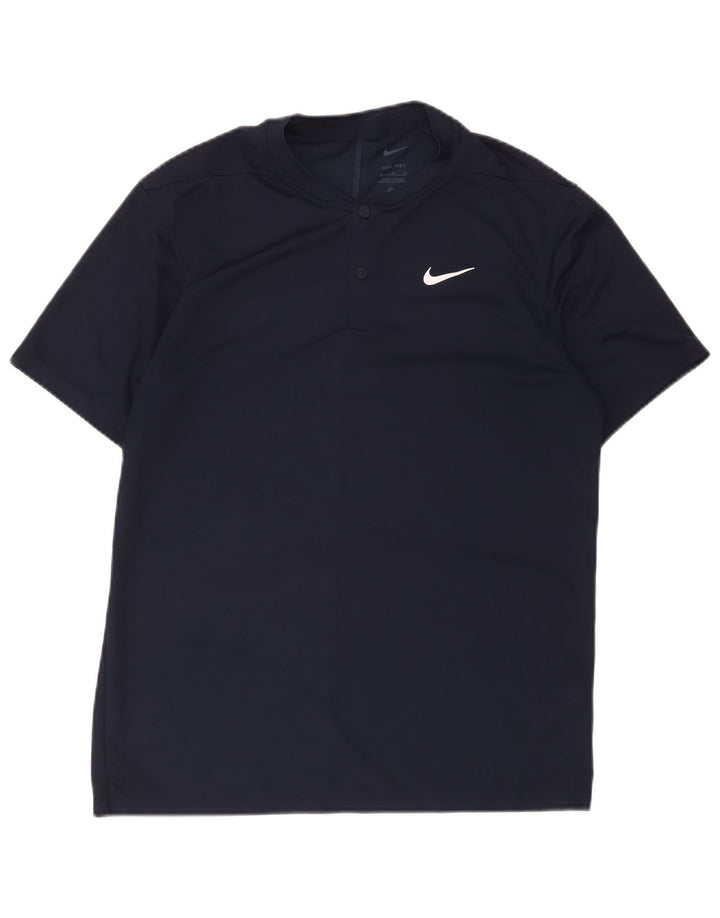 Nike Mens Dri Fit T-Shirt Top Medium Navy Blue Polyester